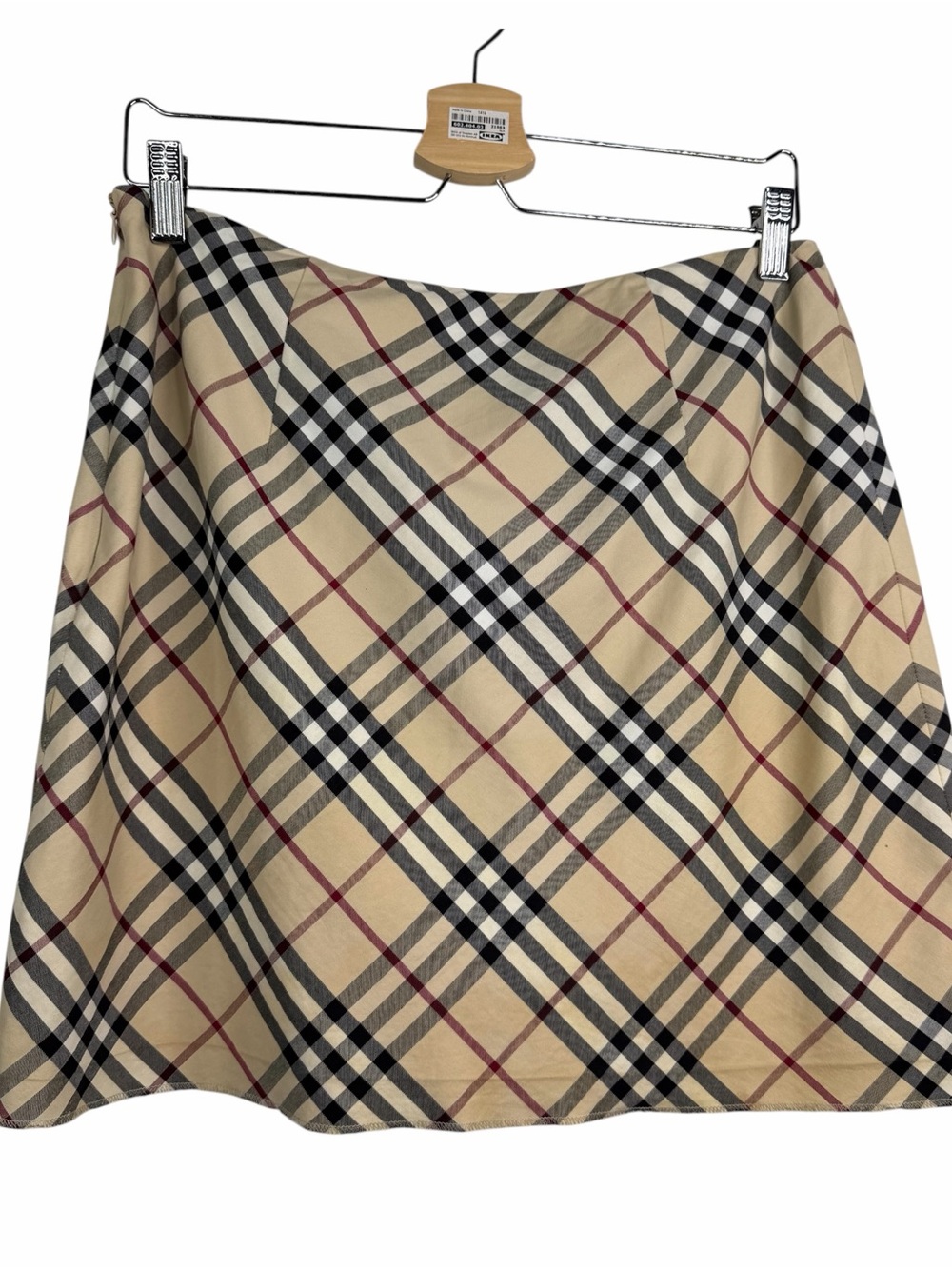 Vintage Y2K Burberry London Nova Check Plaid Mini Skirt Cotton Blend US 8 *FLAWS - Picture 2 of 10